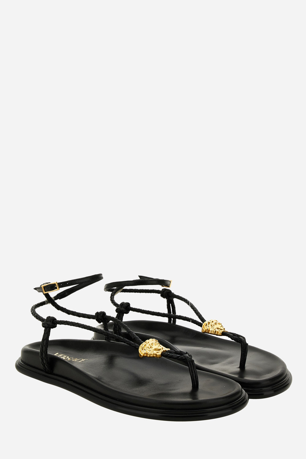 Versace — La Medusa Sandal T.10 In Lamb Leather