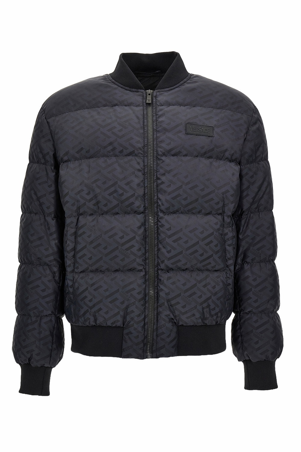 Versace — Down Jacket/Vest In Light Jacquard Monogram Technical Fabric