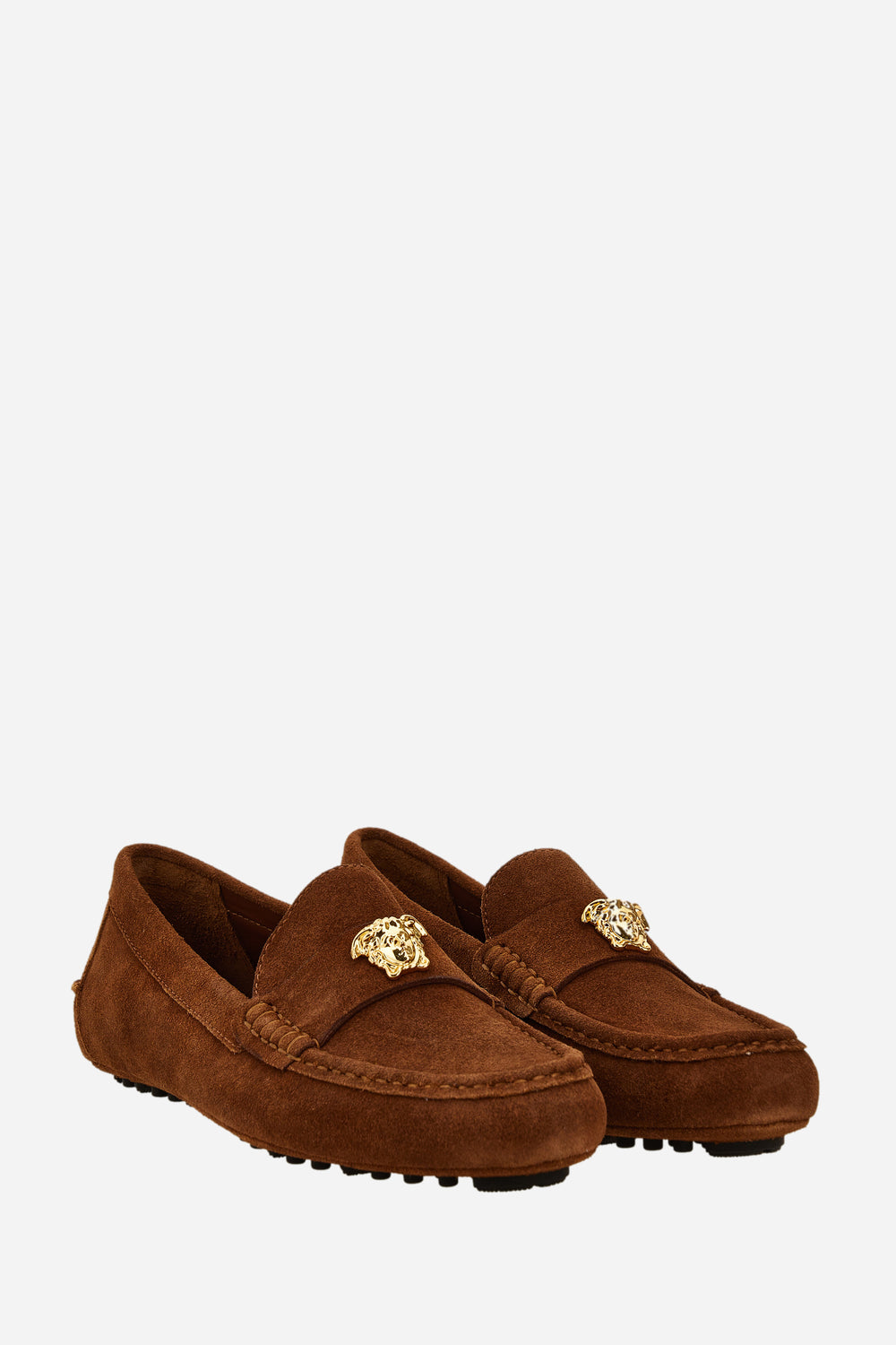 Versace — La Medusa Drivers In Suede-Enamel Hw