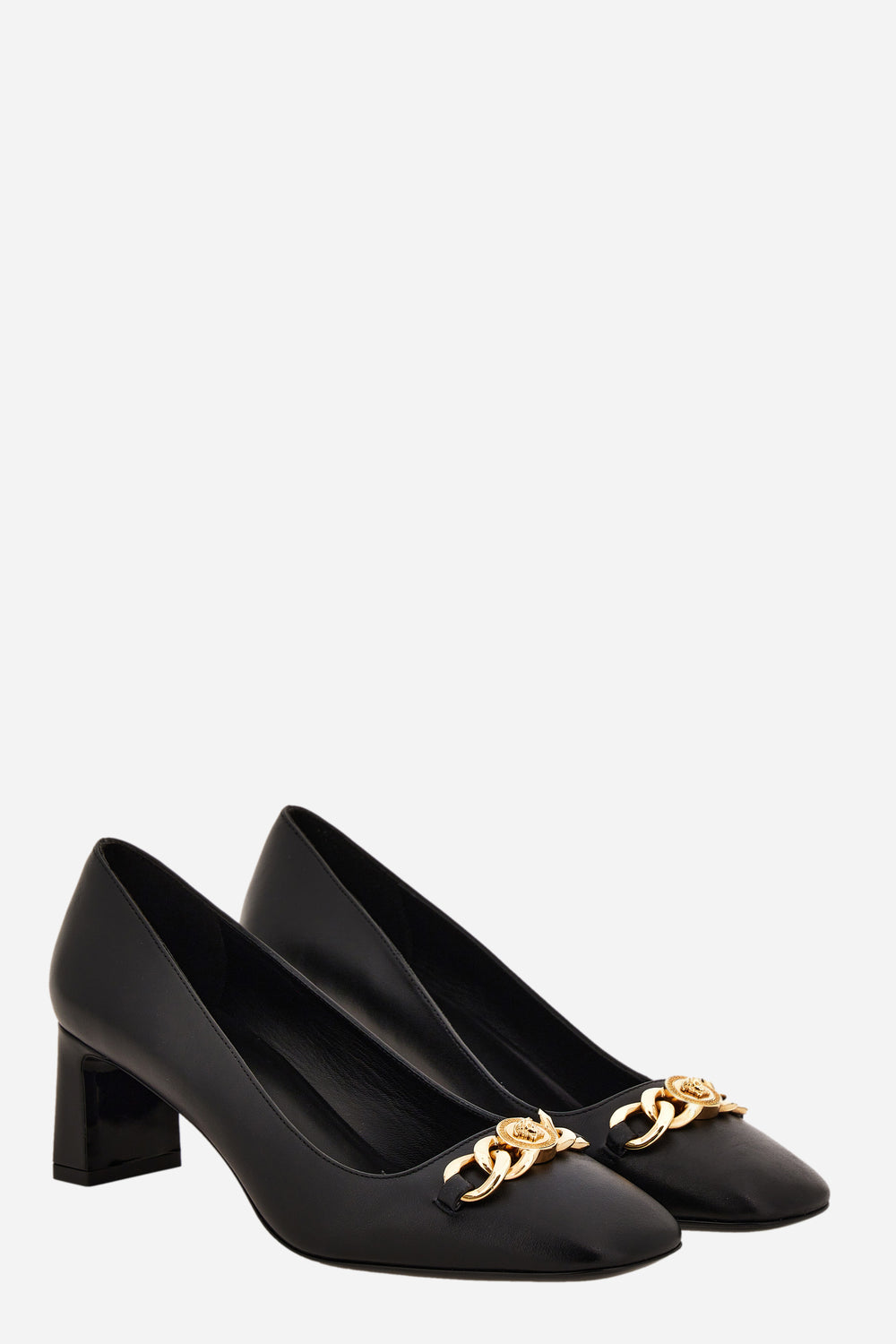 Versace — Icon Chain Pump In Calf Leather