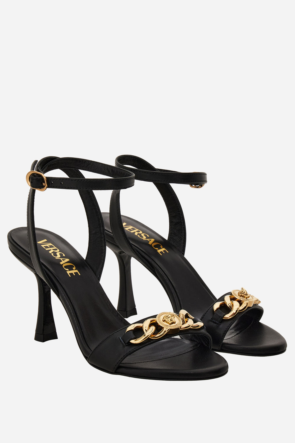 Versace — Icon Chain Sandal In Calf Leather