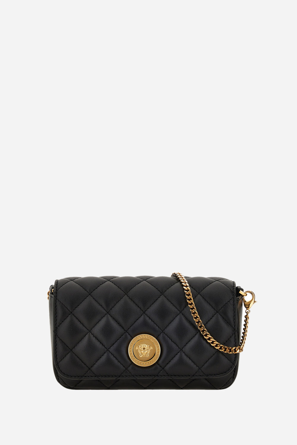 Versace — Icon Shoulder Bag In Quilted Lamb Leather
