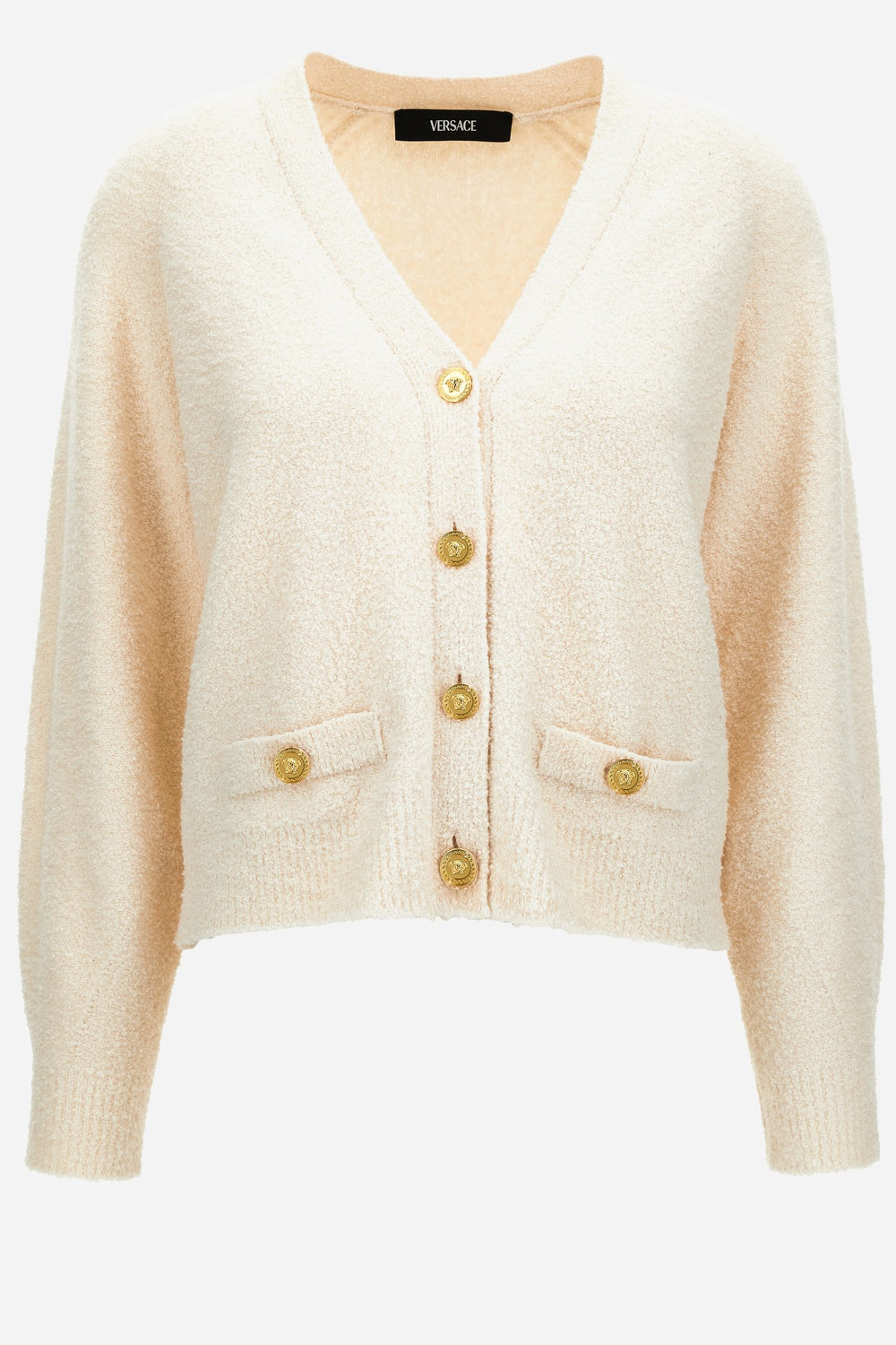 Versace — Knit Sweater In Boucle' Cotton Blend
