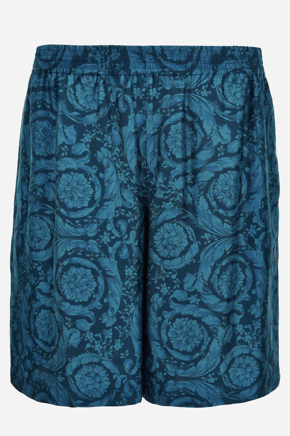Versace — Shorts In Silk Twill Print Barocco 92 Allover
