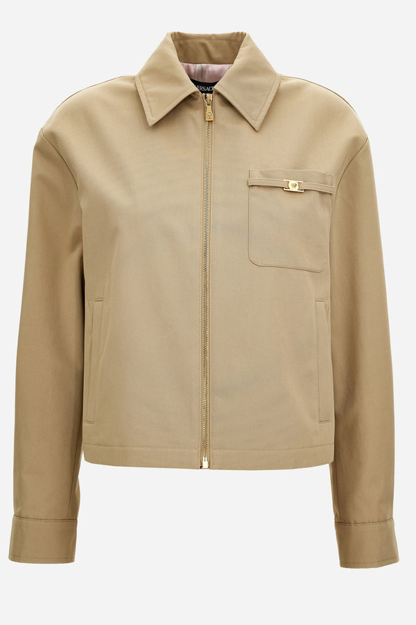 Versace — Blouson In Cotton Fabric With Allover Chain Print Lining