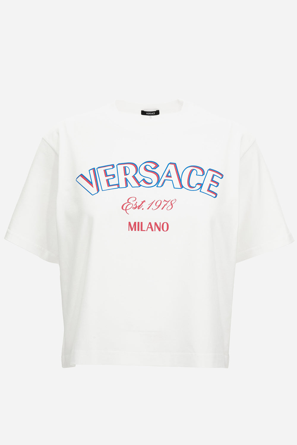 Versace — T-Shirt In Jersey Versace Milano Print