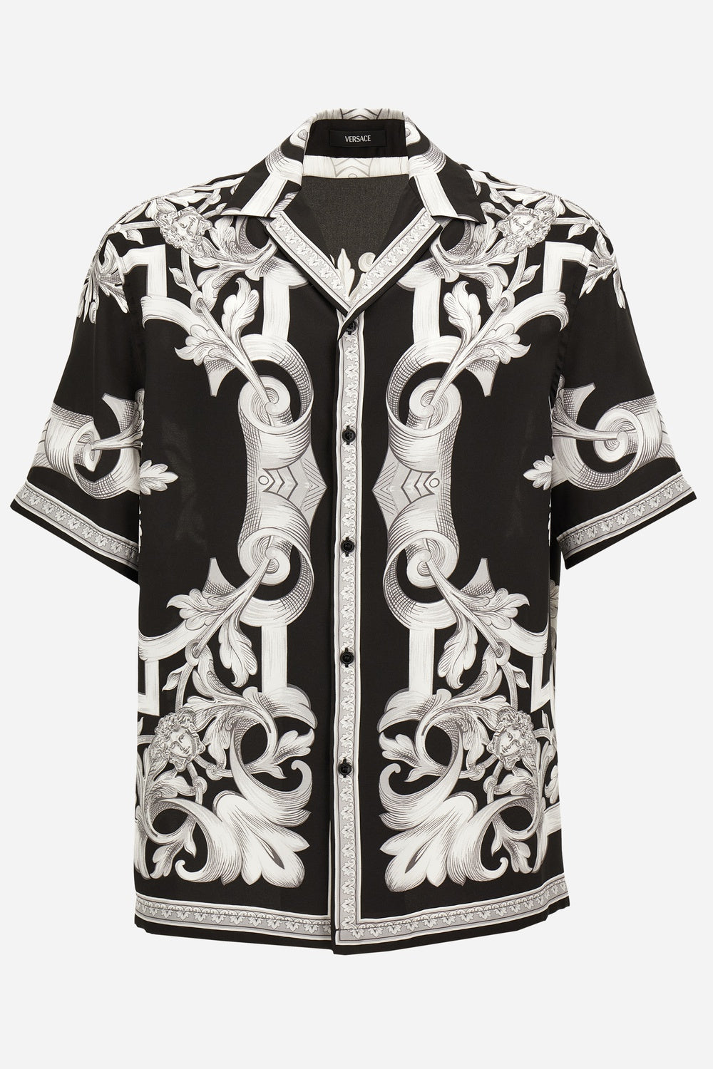 Versace — Informal Shirt In Twill Poly Architectural Barocco Print