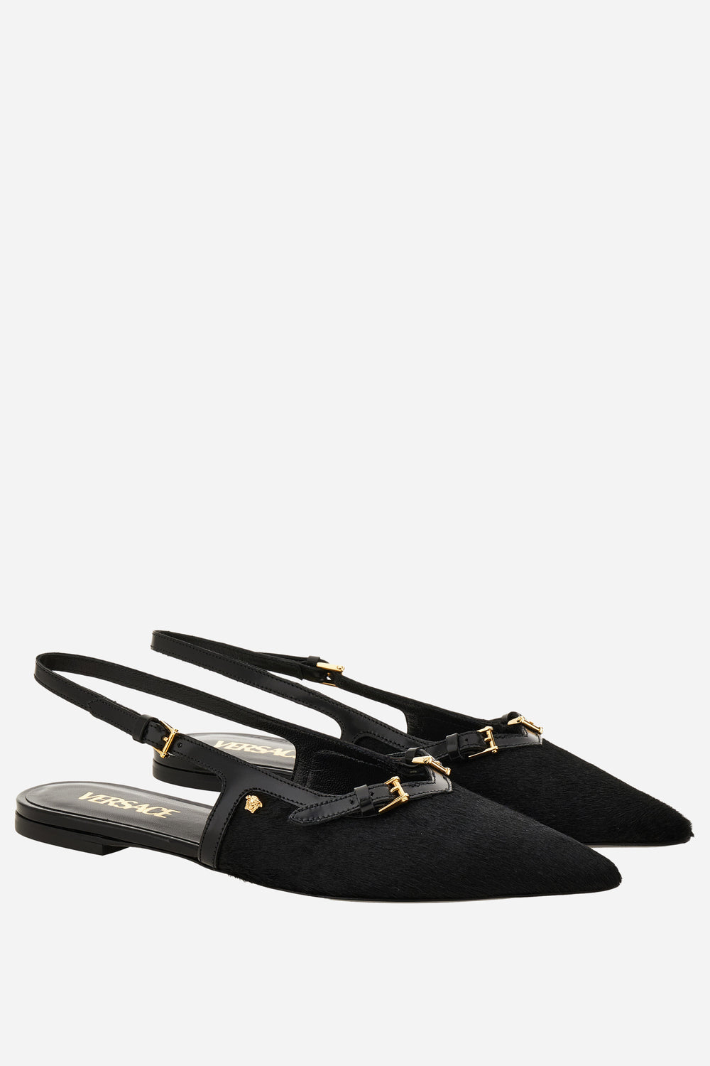 Versace — Versace Point Sling Back H.05 In Calf Leather