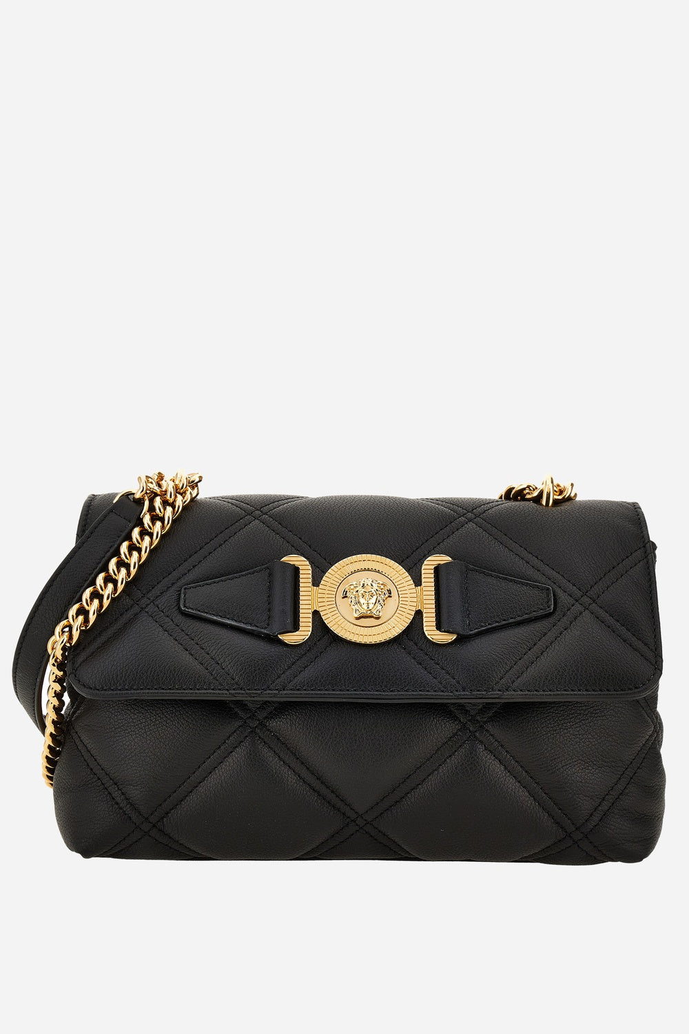 Versace — Medusa Biggie Small Shoulder Bag In Quilted Calf Leather