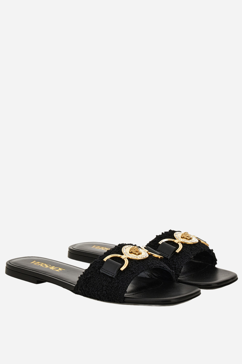 Versace — Medusa 95 Flat Sandal H.10 In Fabric