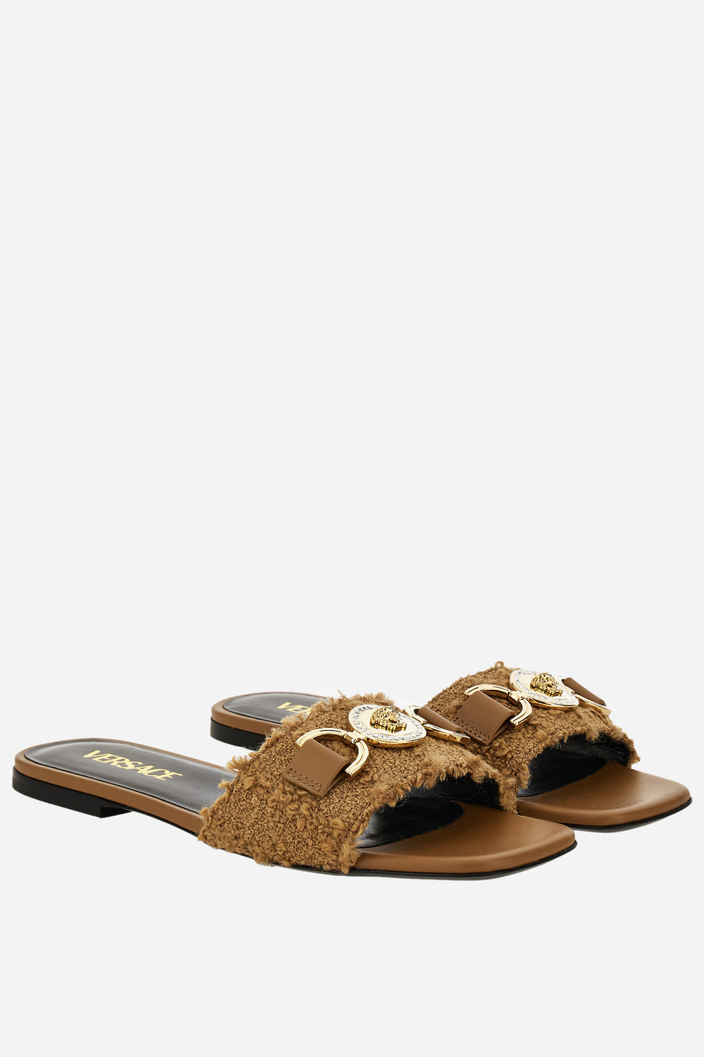 Versace — Medusa 95 Flat Sandal H.10 In Fabric