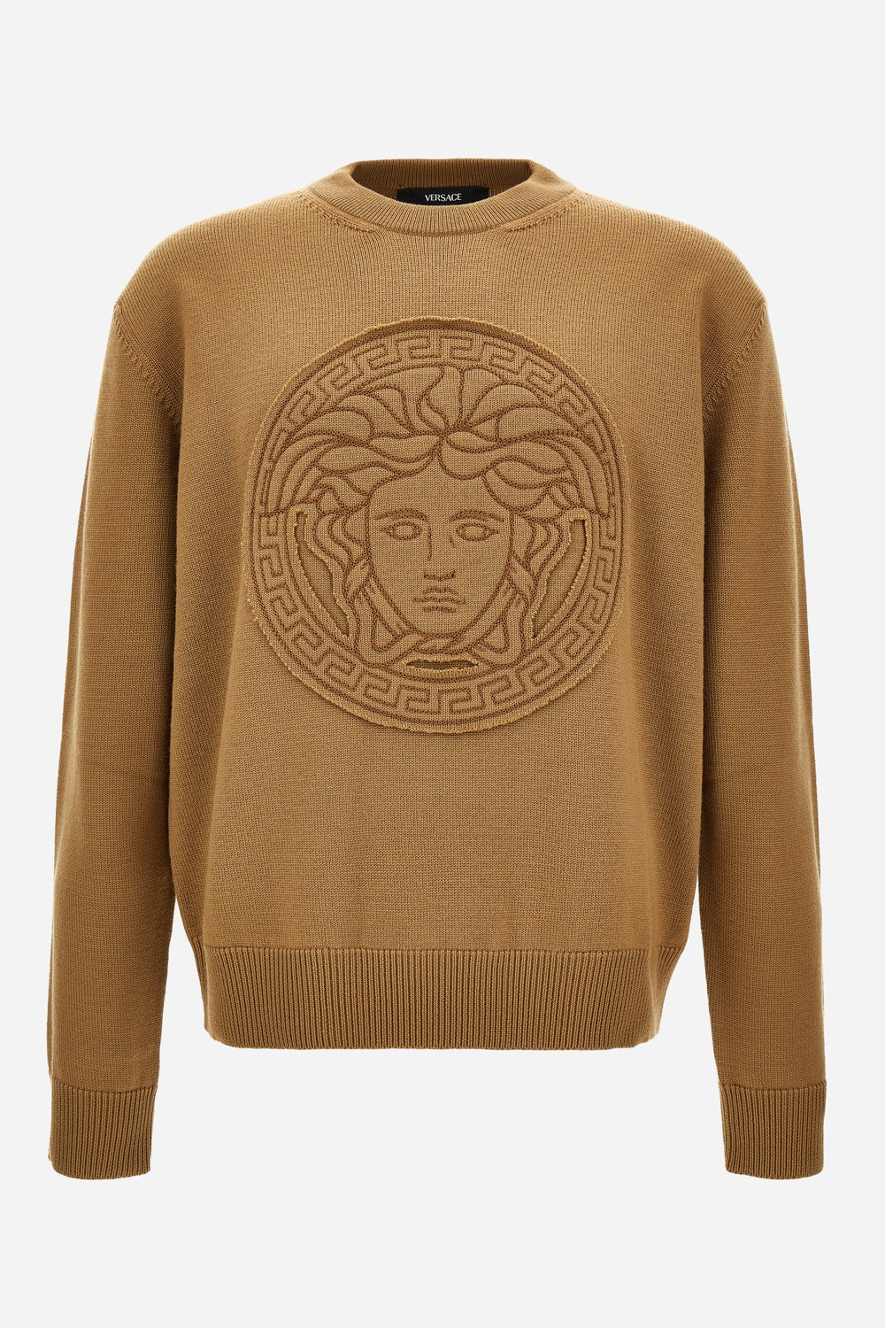 Versace — Knit Sweater In Medusa Embroidery