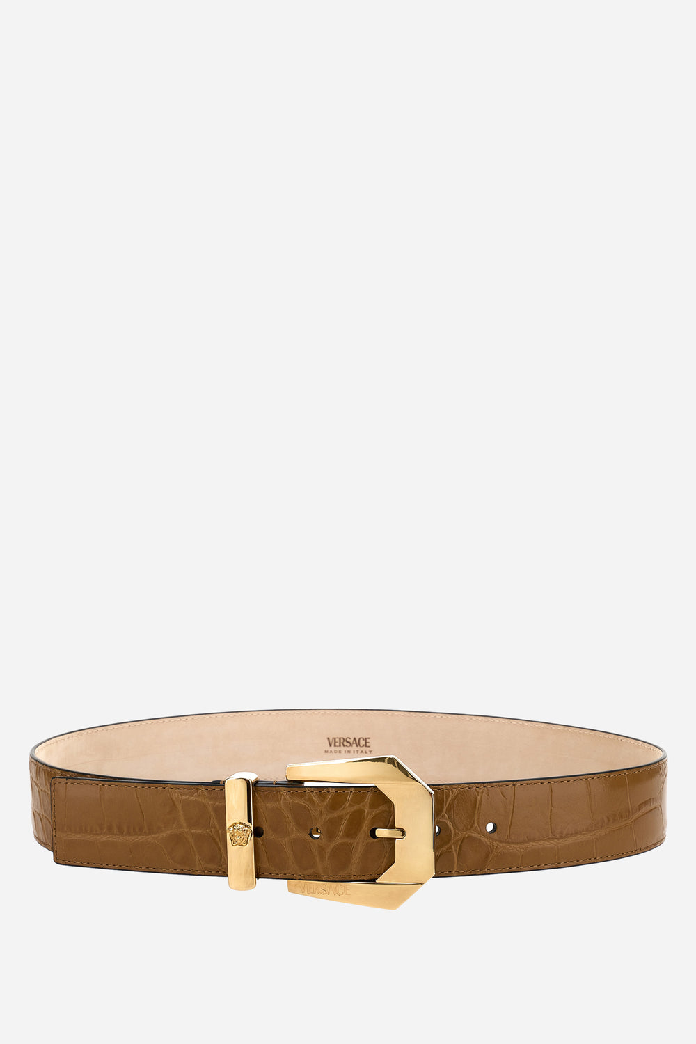 Versace — Heritage Belt H.40 In Embossed Croc Calf Leather