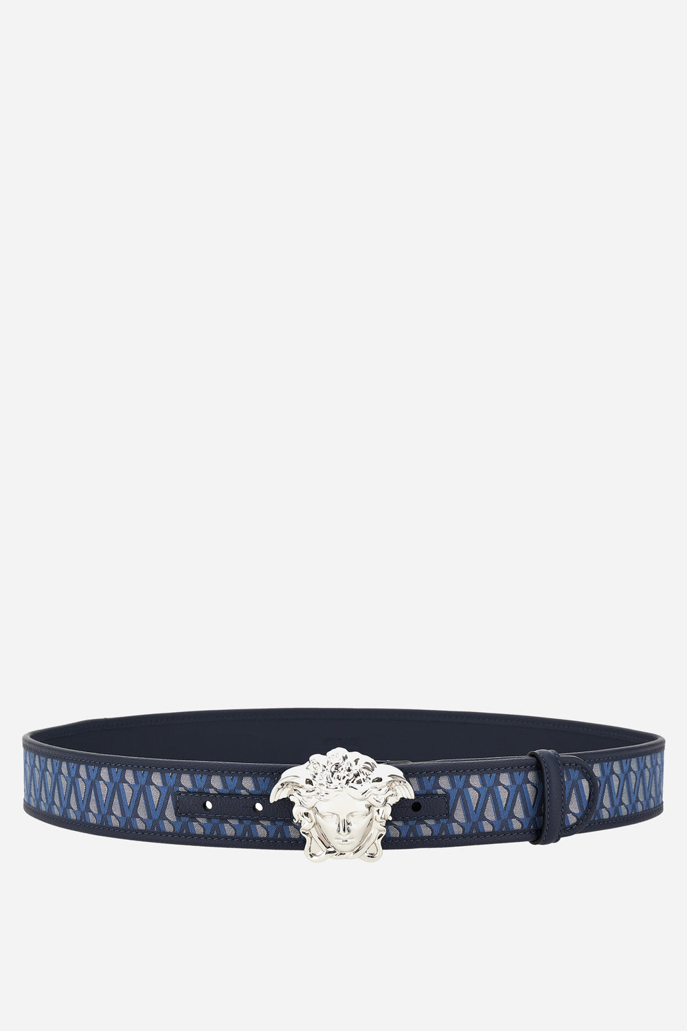 Versace — La Medusa Belt H.40 In Jacquard V Fabric+Calf Leather