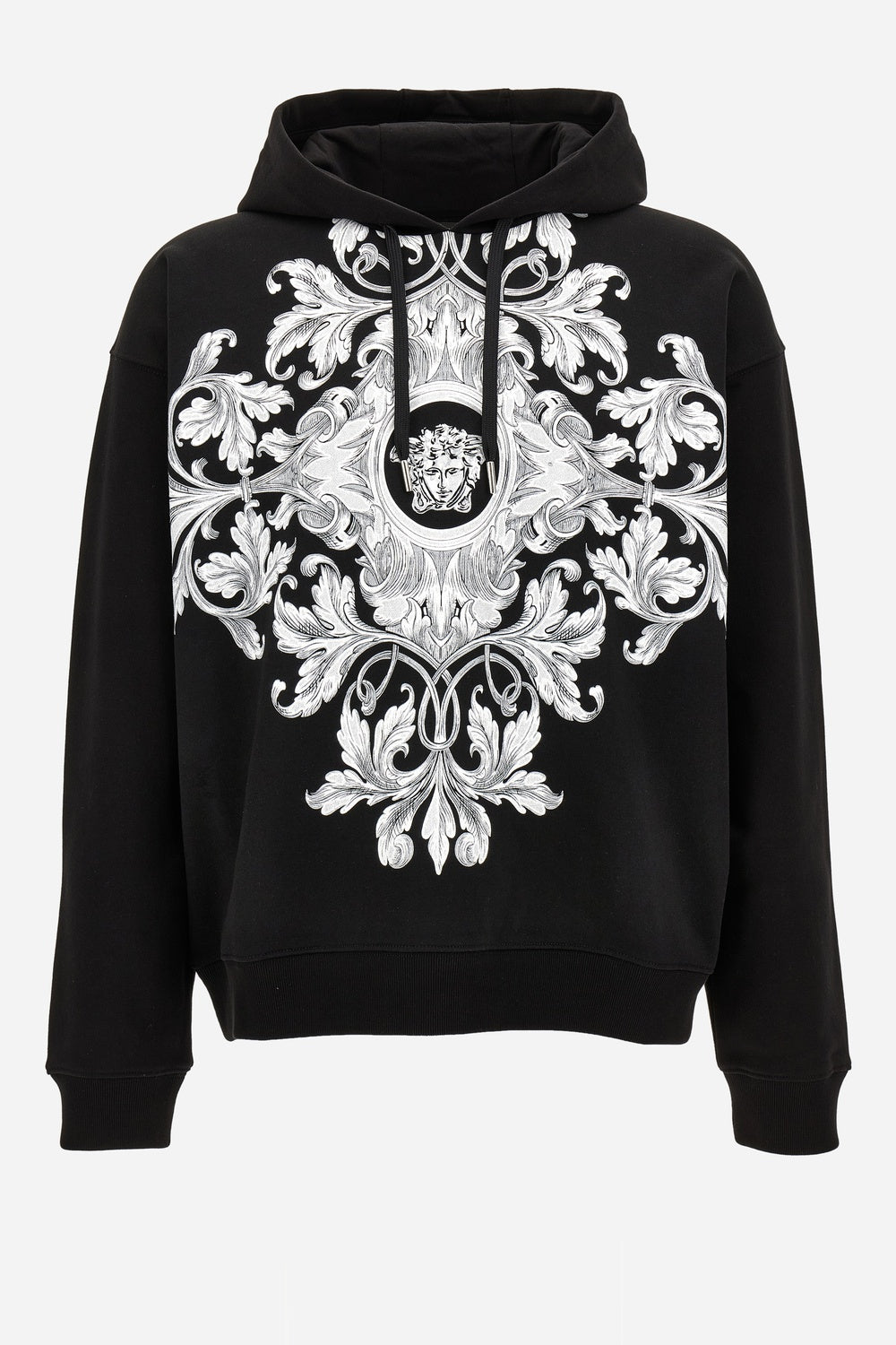 Versace — Sweatshirt In Non-Brushed Sweatshirt Fabric + Baroque Medusa Print