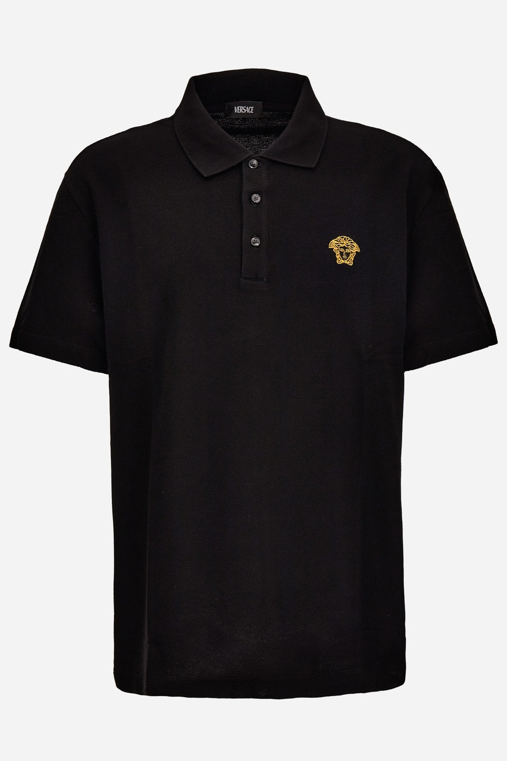 Versace — Polos In Piquet Fabric-Medusa Embroidery