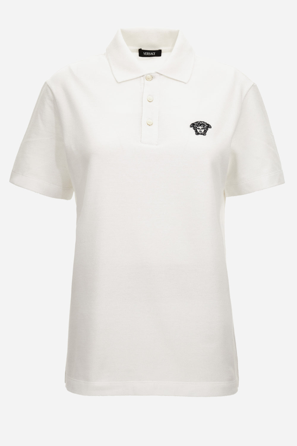 Versace — Polos In Piquet Fabric-Medusa Embroidery