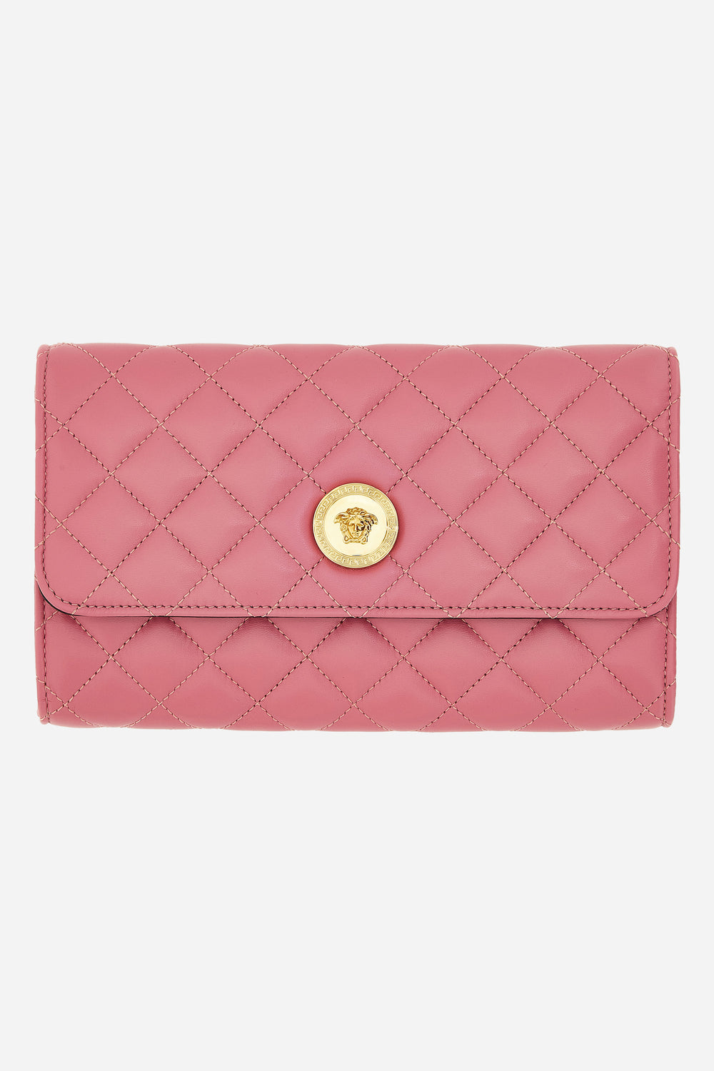 Versace — Icon Wallet On Chain In Quilted Lamb Leather