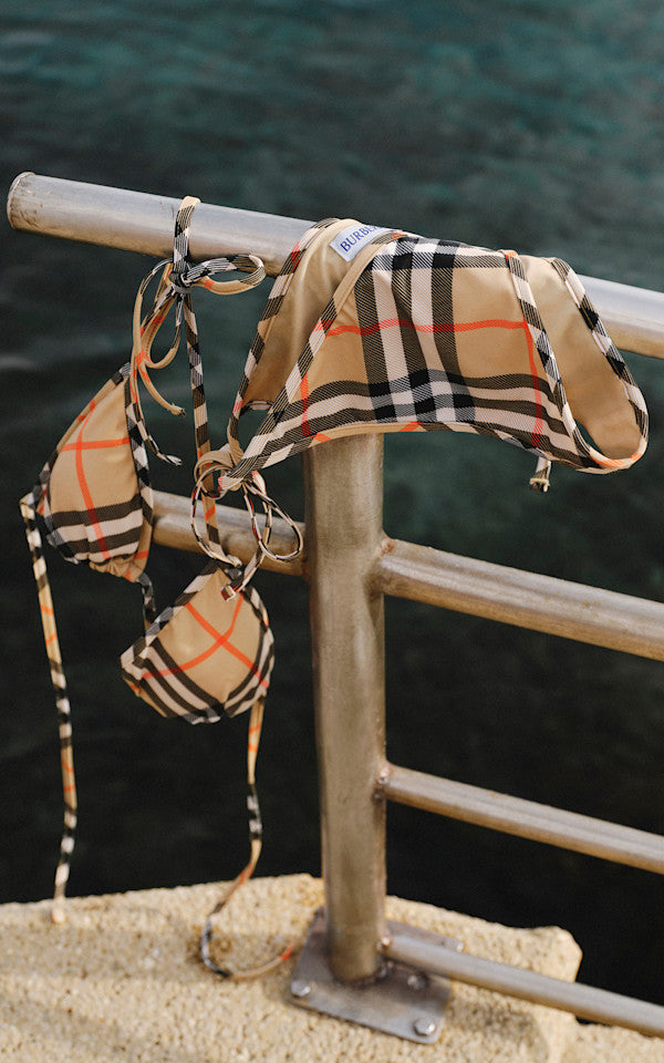 Check cashmere scarf